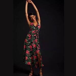 New Anthropologie Maeve Ruched Floral Midi Dress - Size 6